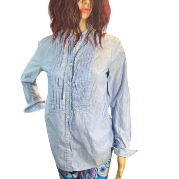 (5 for $25) J.Crew Long Sleeve Button Down Tuxedo Blouse size XSโ - Picture 1 of 7